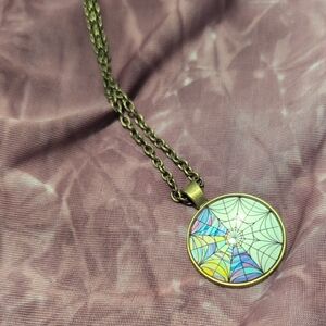Colorful Web Pendant Necklace